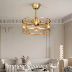 Modern Enclosed Ceiling Fan Indoor With Remote Control