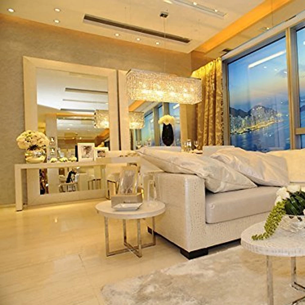 Contemporary Luxury Linear Rectangular Crystal Chandelier - Image 4