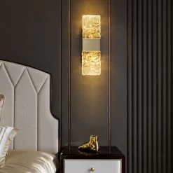 Gold Ripple Crystal Wall Sconce