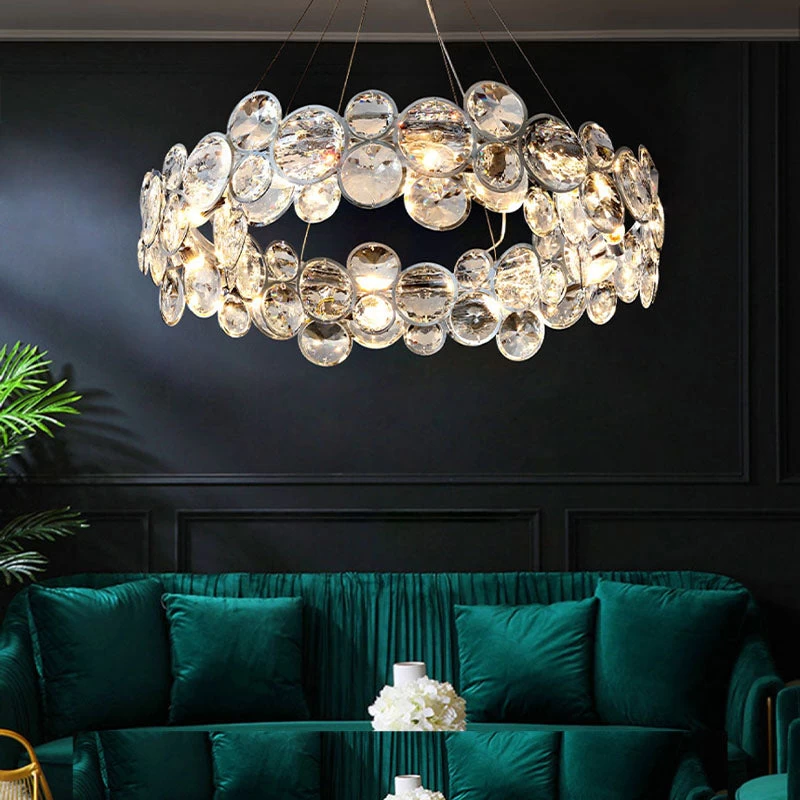 Unique Design Crystal Chrome Chandelier - Pendant Light - Image 2