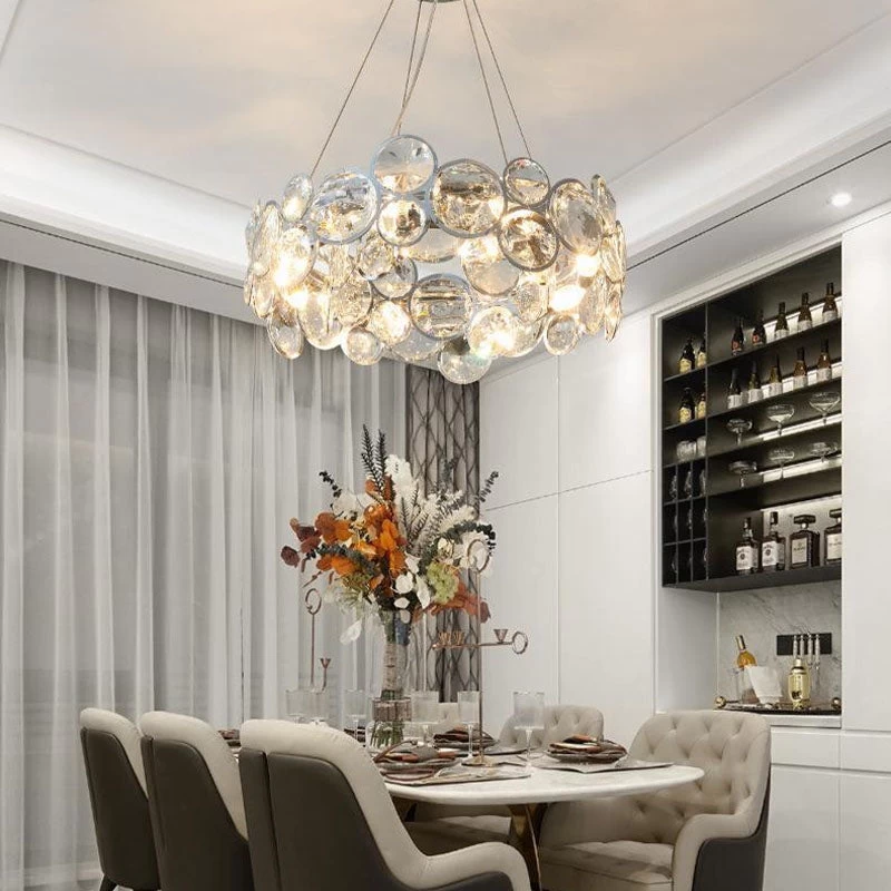 Unique Design Crystal Chrome Chandelier - Pendant Light - Image 3