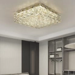Multi-layer Square Crystal Chandelier - Ceiling Light