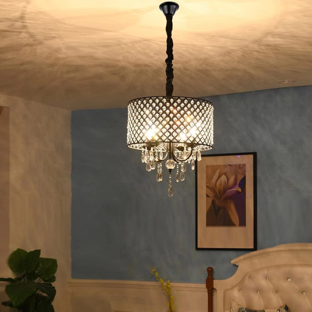 4-Light Candle Style Drum Crystal Chandelier - Image 7