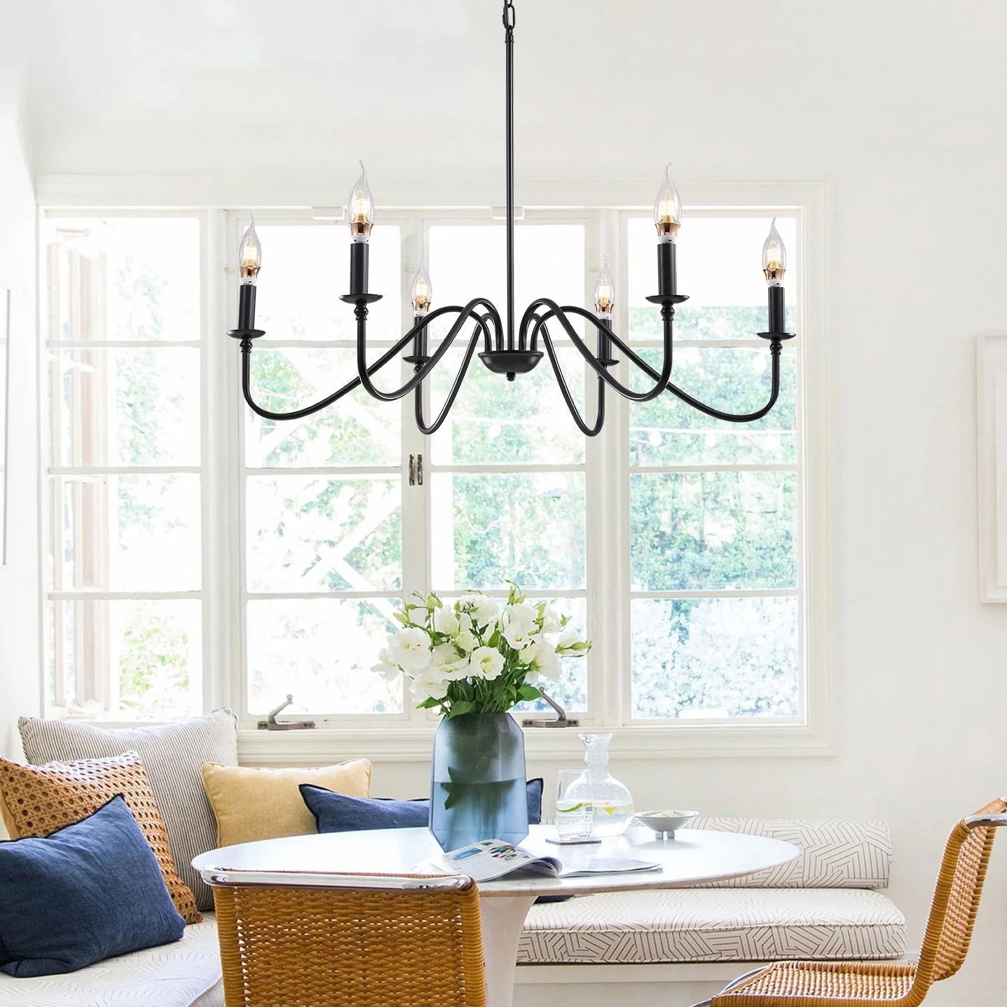 Modern Farmhouse Black MetalChandelier