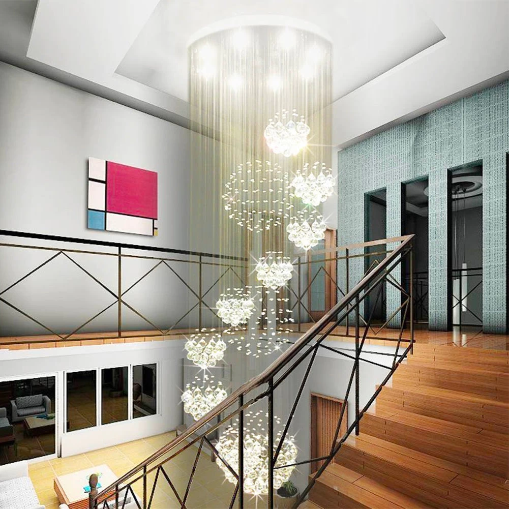 Luxury Solar System Spiral Raindrop Chandelier For Foyer And Entryway - Image 2