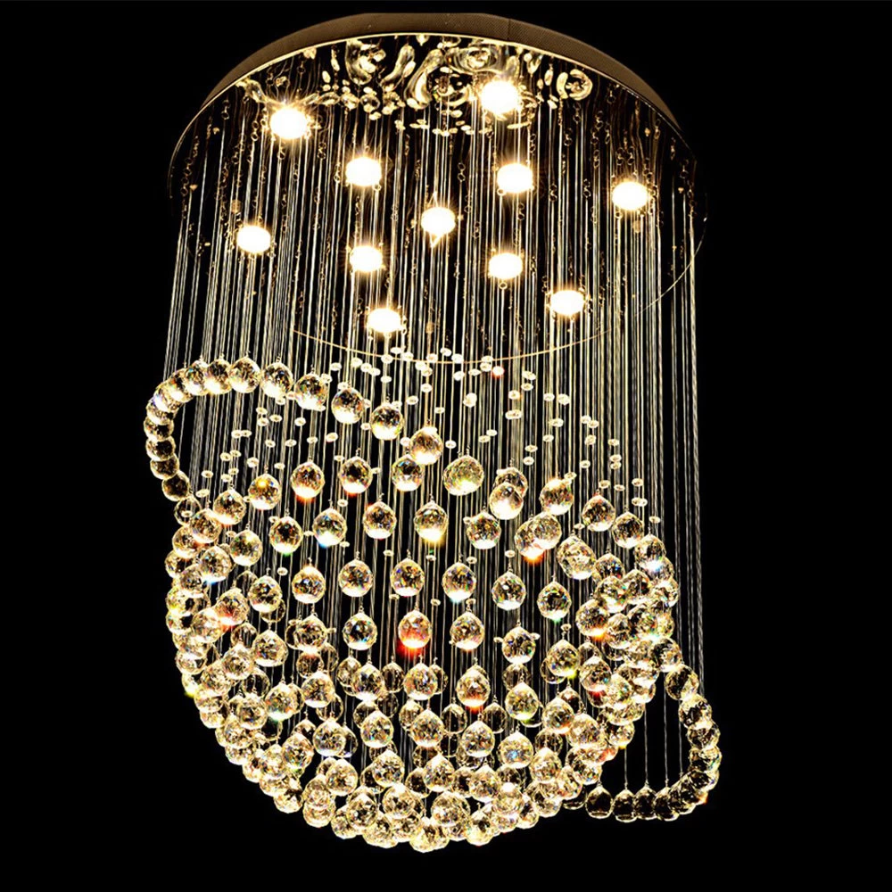 Modern Star Sphere Rain Drop Chandelier With Orbit - Image 9