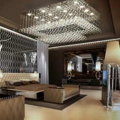 Rectangular Multi Layer Cloud Design Crystal Chandelier