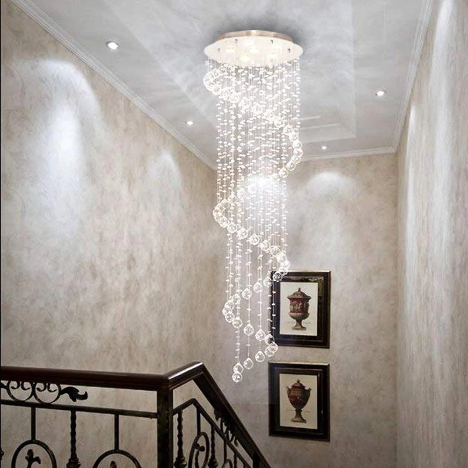 Spiral Raindrop Chandelier - Raindrop Crystal Chandelier - Image 4