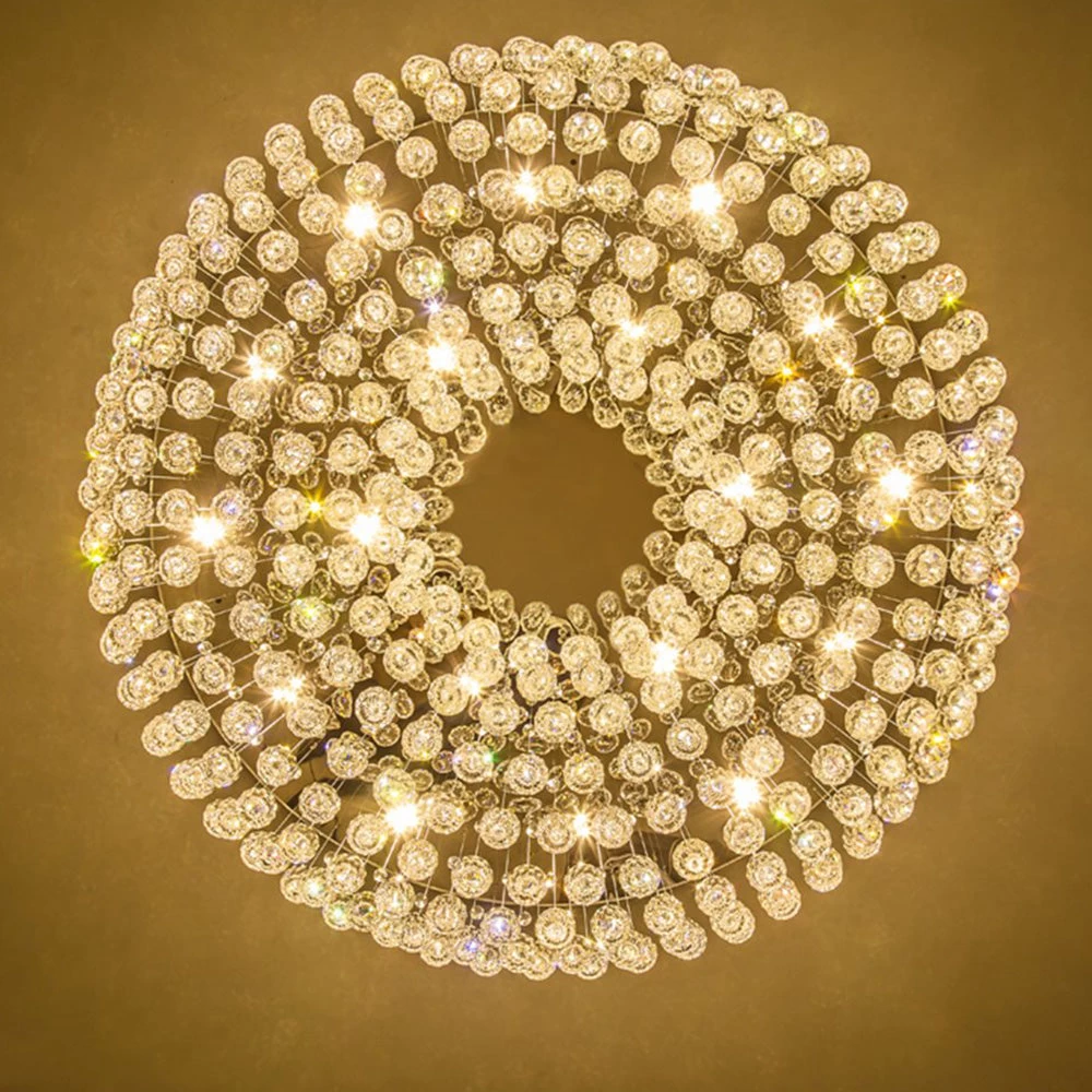 Petal Shape Raindrop Crystal Chandelier - Ceiling Light With Round Base - Image 4