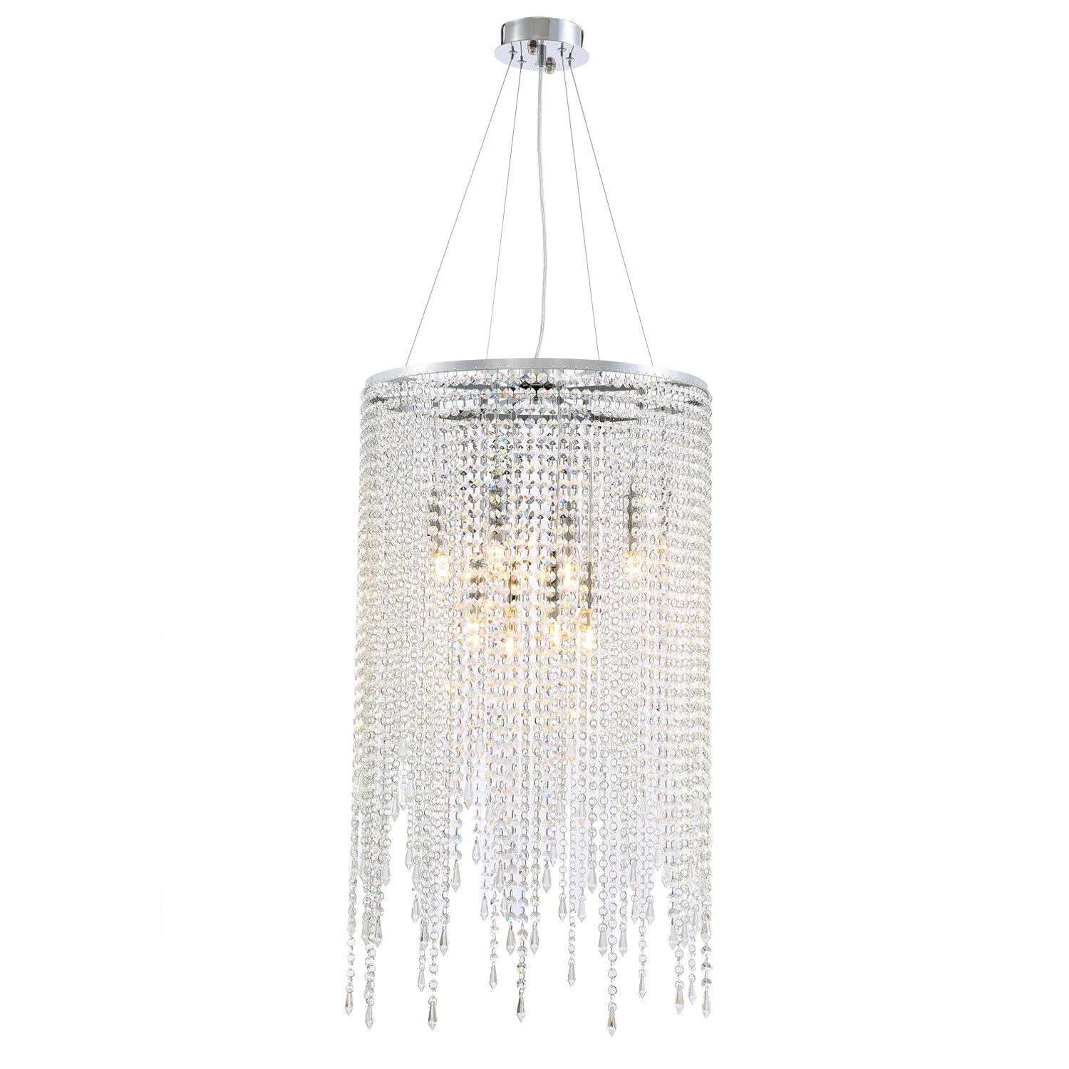 Luxury Linear Round Contemporary Island Crystal Chandelier - Image 5