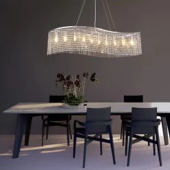 Elegant Wave Crystal Raindrop Chandelier - Pendant Light