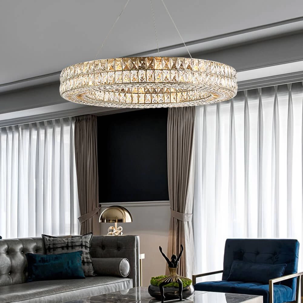 Luxury Style One Ring Crystal Chandelier - Living Room - Image 3