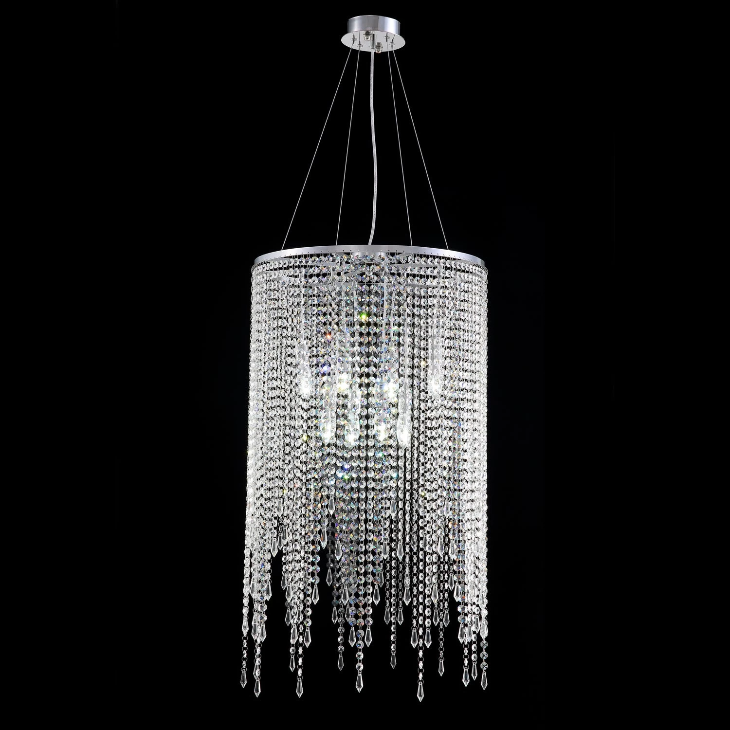 Luxury Linear Round Contemporary Island Crystal Chandelier - Image 7
