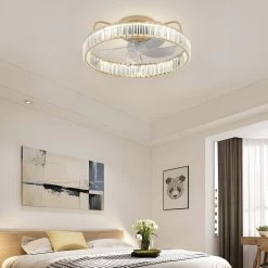 360-Degree Oscillating Ceiling Fan With Remote Control For Bedroom