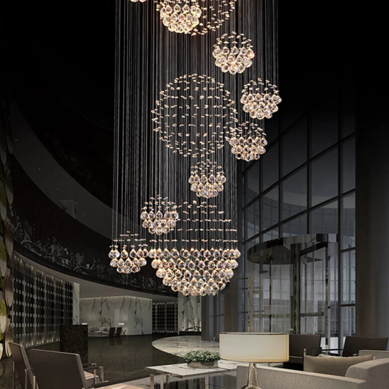 Luxury Solar System Spiral Raindrop Chandelier For Foyer And Entryway - Image 5