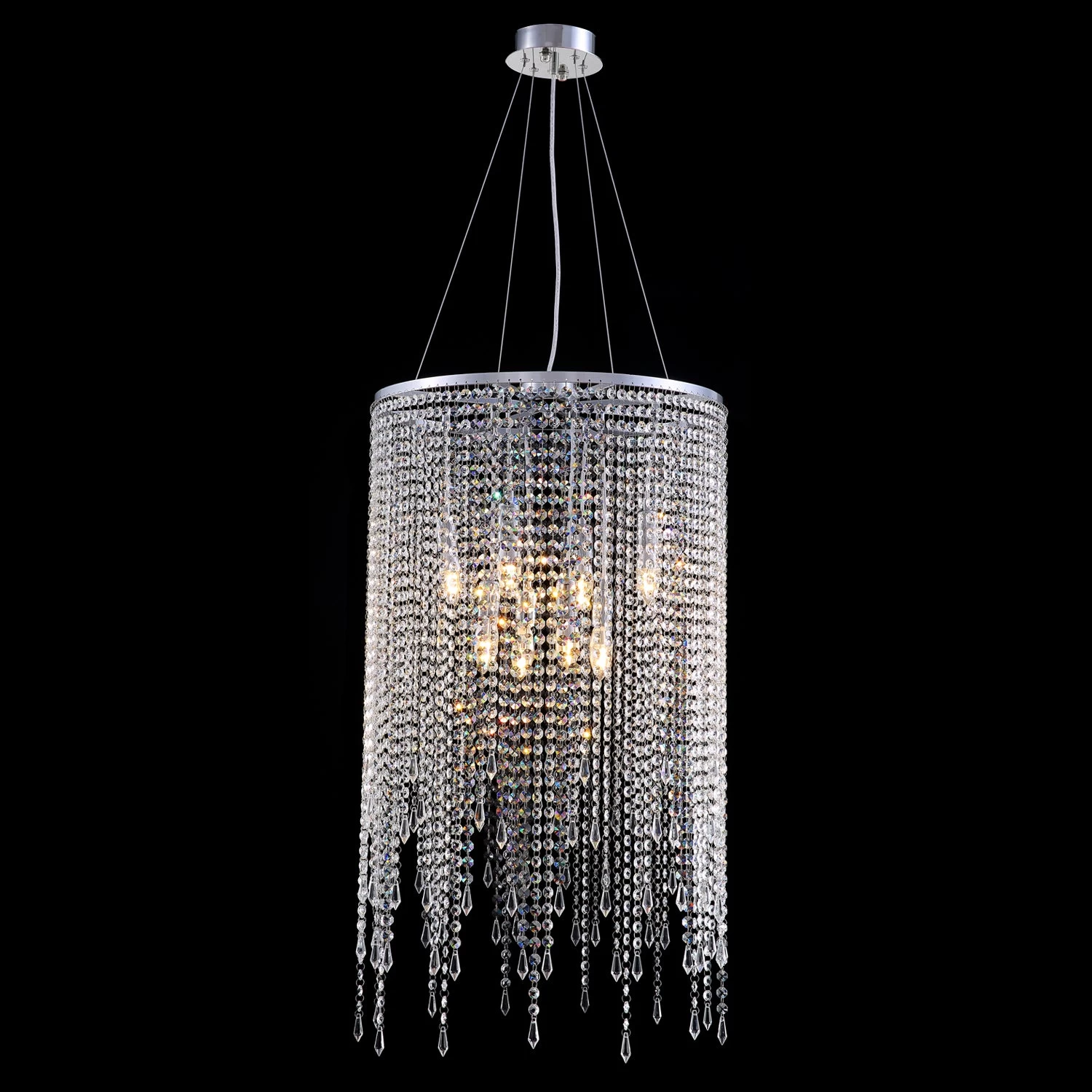 Luxury Linear Round Contemporary Island Crystal Chandelier - Image 6