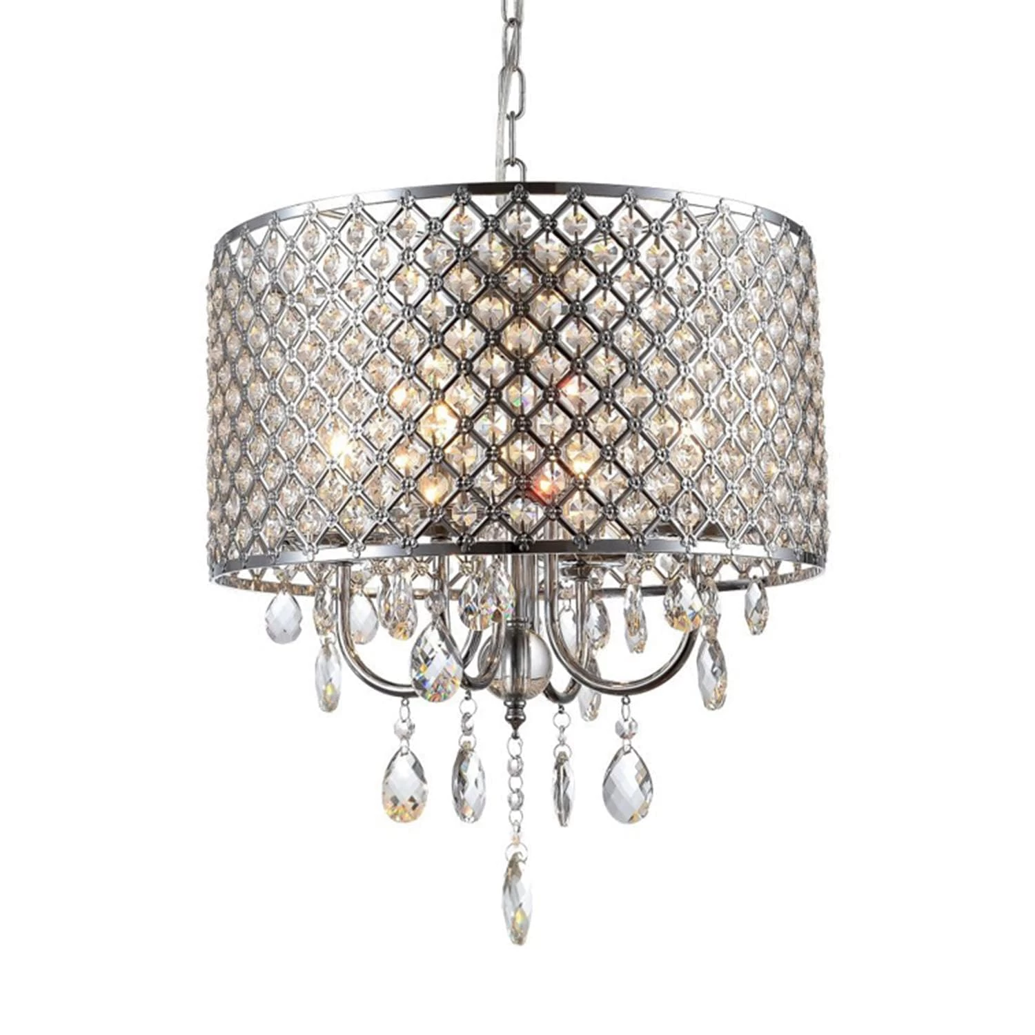 4-Light Candle Style Drum Crystal Chandelier - Image 6