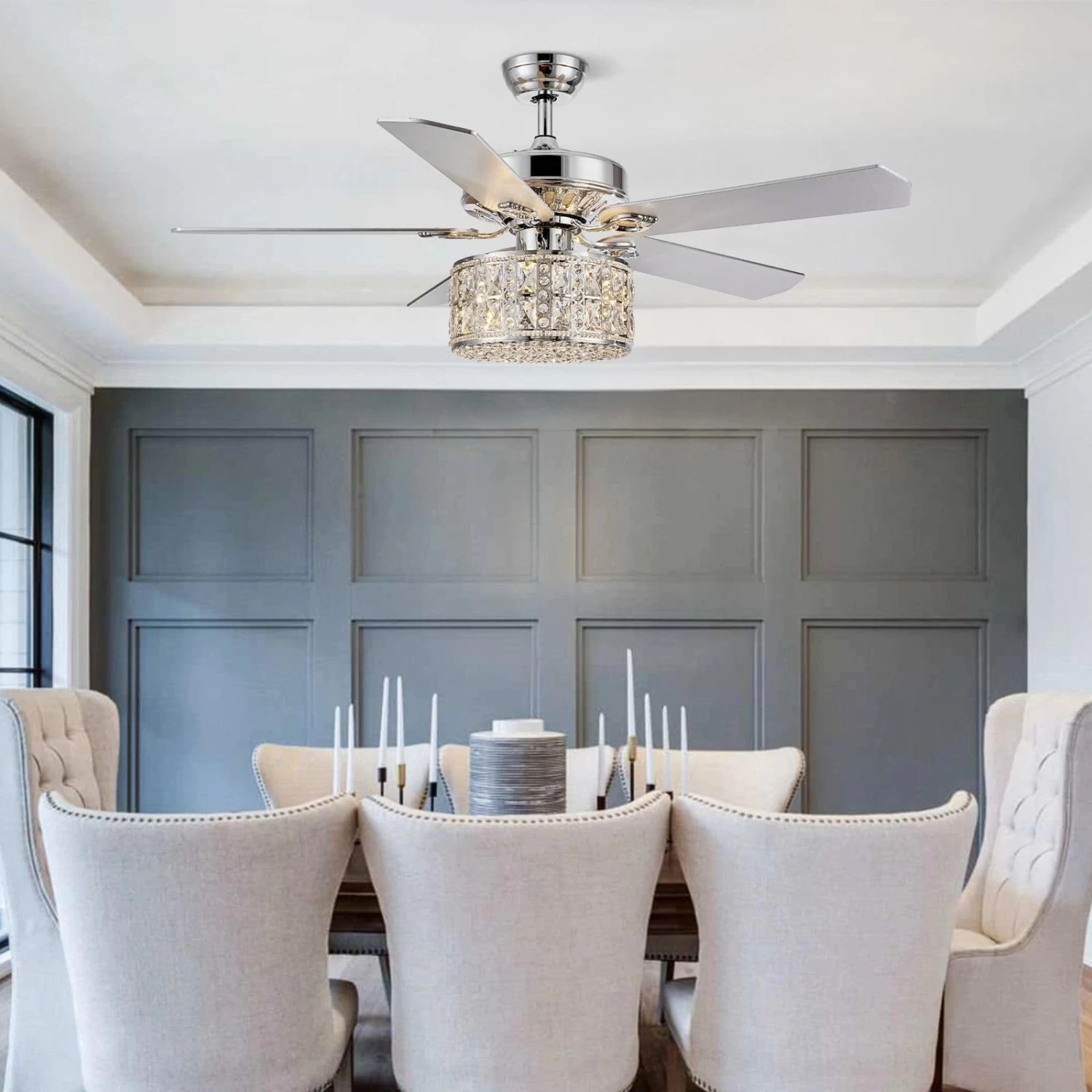 5 - Blade Double Layer Drum Ceiling Fan With Remote Control - Image 4