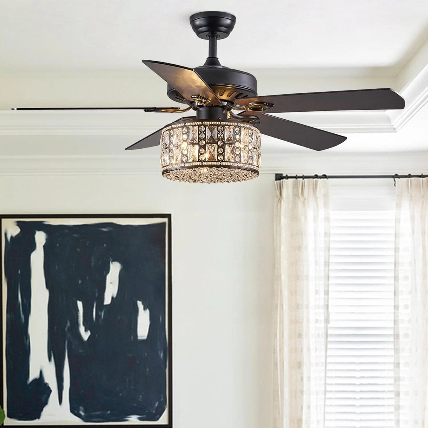 5 - Blade Double Layer Drum Ceiling Fan With Remote Control