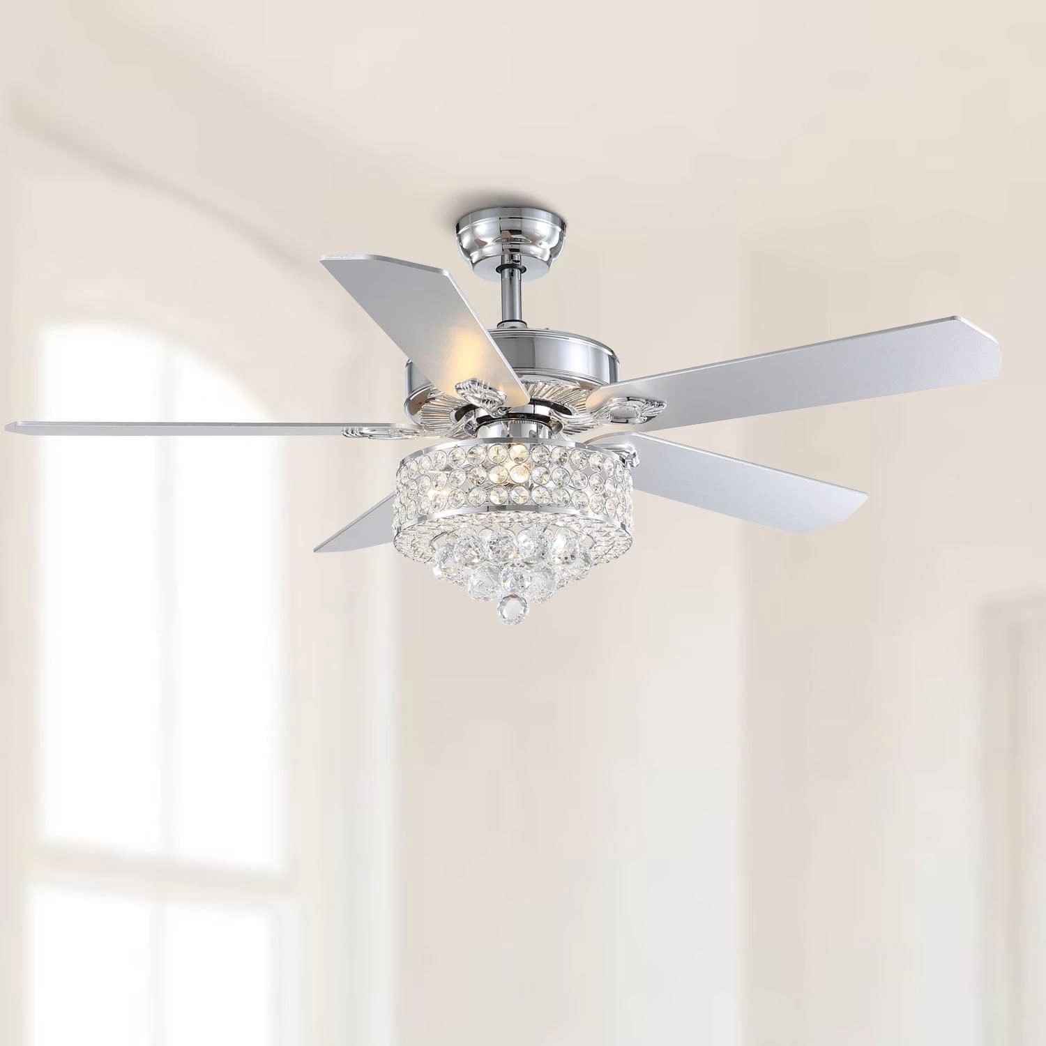 5 - Blade Luxury Crystal Ceiling Fan With Remote Control - Image 5