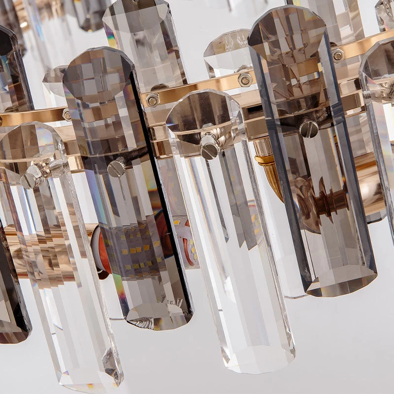 Round Glass Shade Gold Chandelier - Image 9