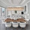 Rectangular Crystal Raindrop Chandelier Dining Room