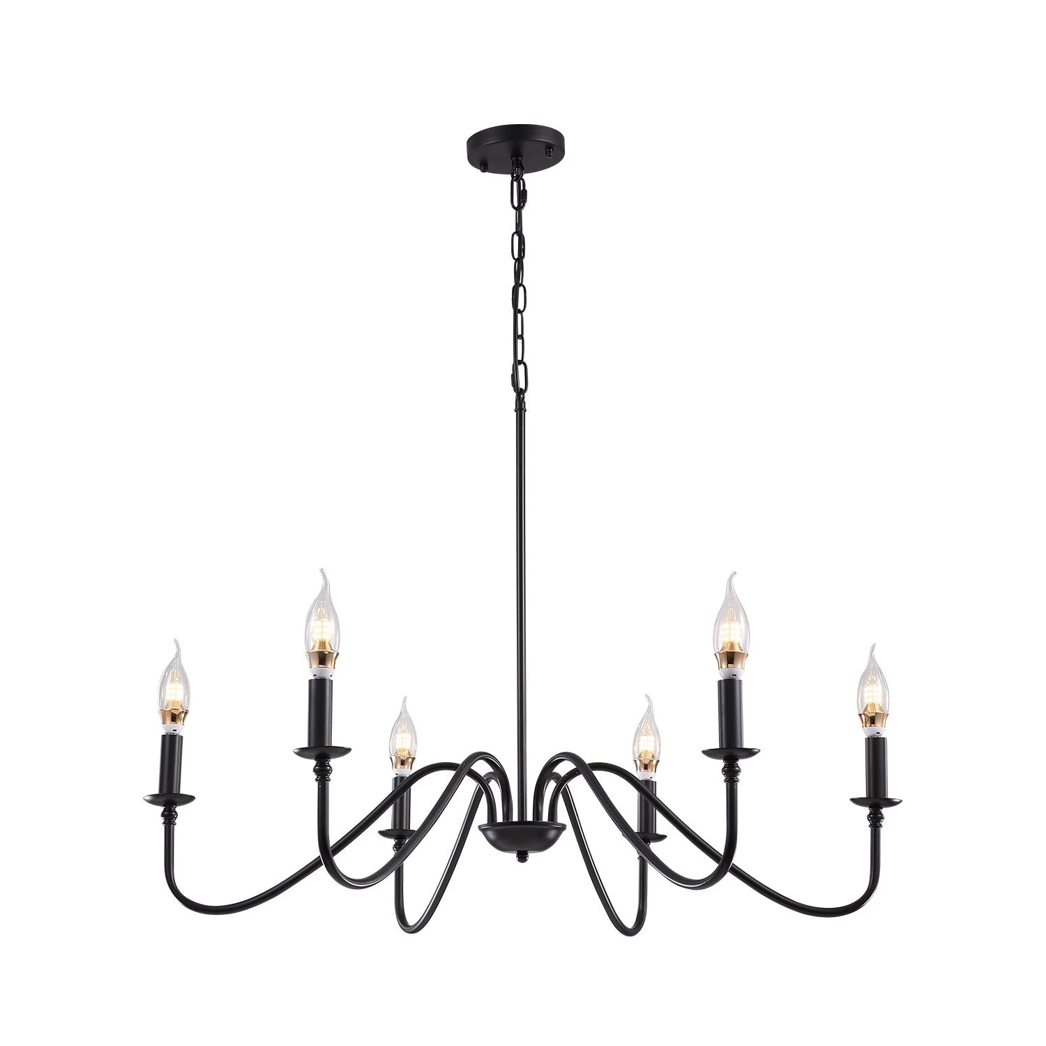 Modern Farmhouse Black MetalChandelier - Image 5