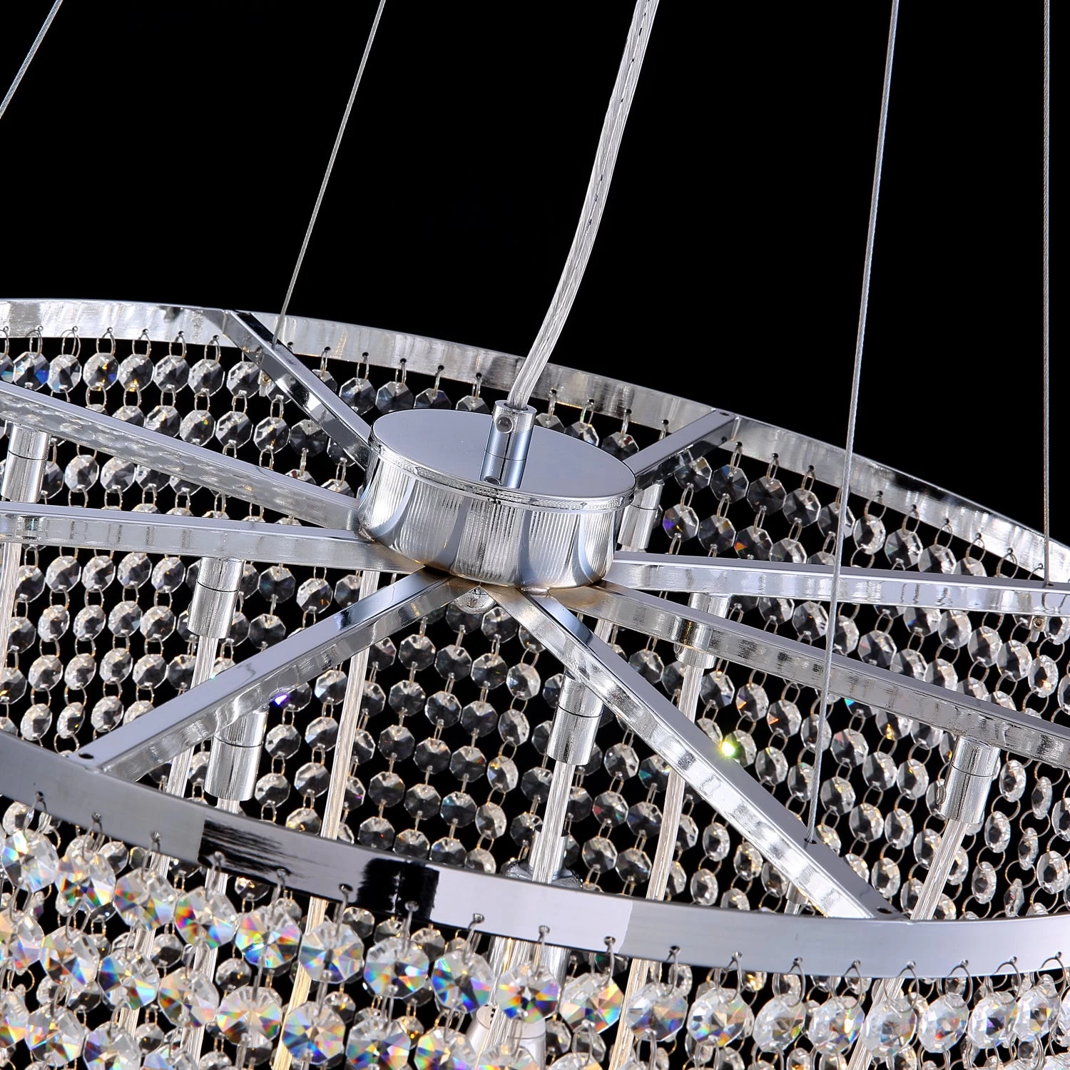 Luxury Linear Round Contemporary Island Crystal Chandelier - Image 10