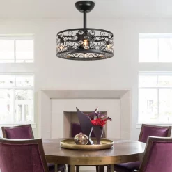 8 - Blade Drum Caged Ceiling Fan With Remote Control