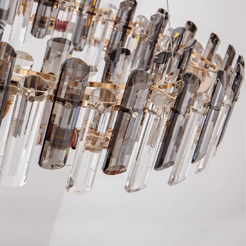 Round Glass Shade Gold Chandelier - Image 8