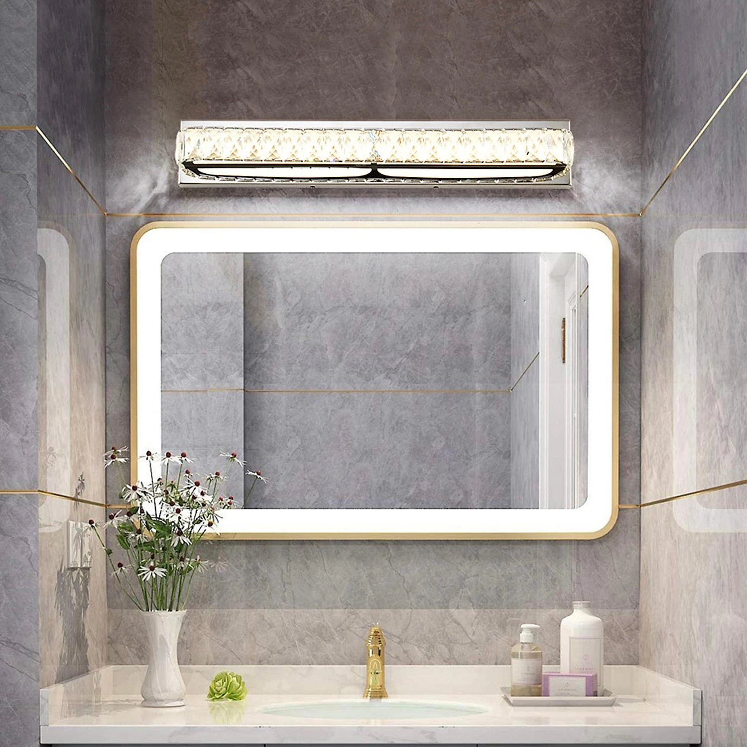 Acrylic Lampshape Dimmable LED Crystal Vanity Light - Image 3