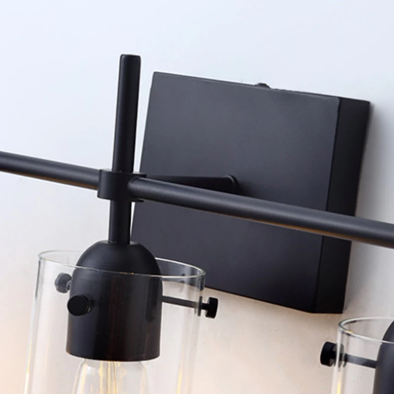 Black Clear Glass Modern Vanity Light - Image 11