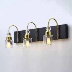 Black And Gold Crystal Vanity Light