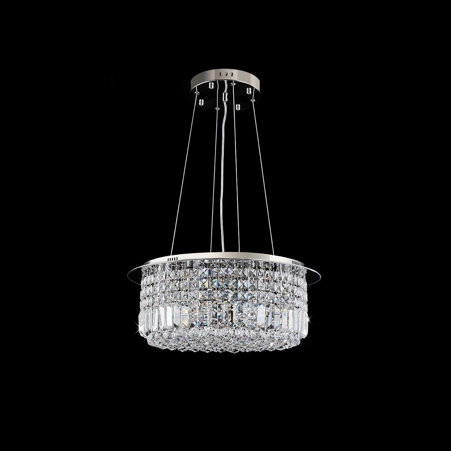 Modern Round Drum Crystal Chandelier - Image 7