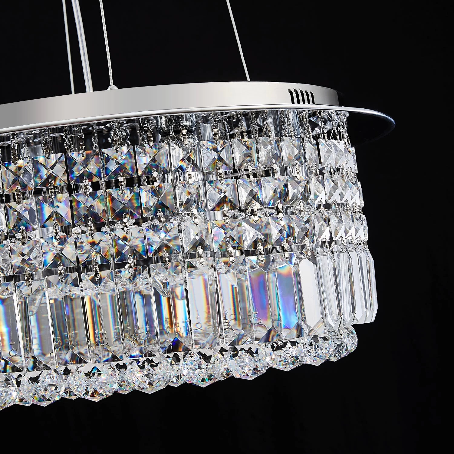 Modern Round Drum Crystal Chandelier - Image 8