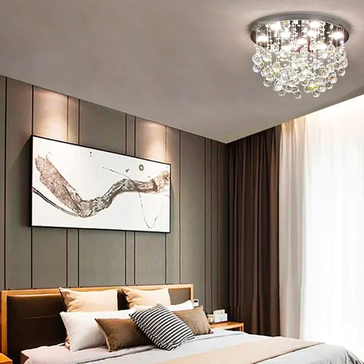 Modern Flush Mount Crystal Chandelier - Fruit Shaped Ceiling Light - Image 3