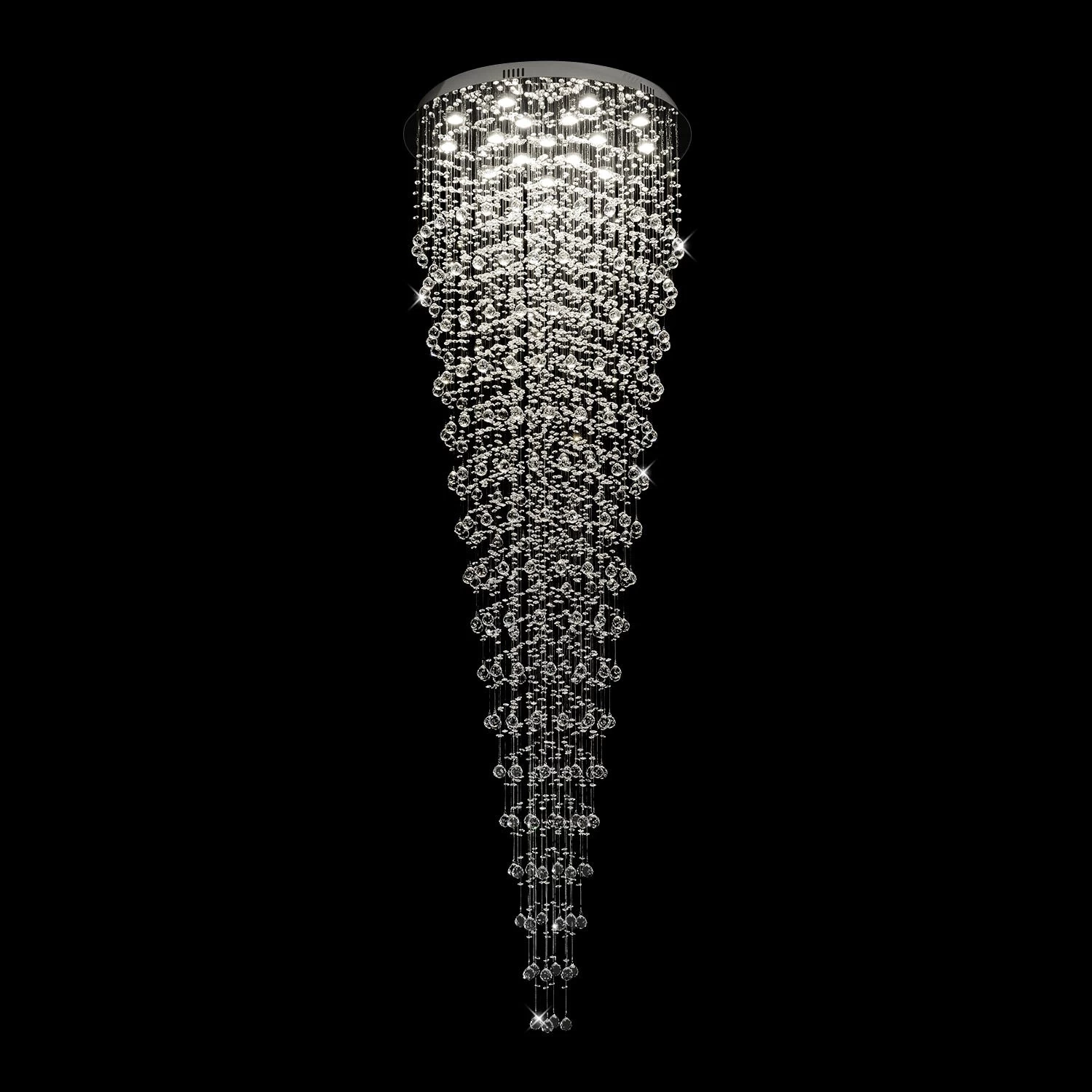 Round Raindrop Crystal Chandelier - Ceiling Light - Image 6