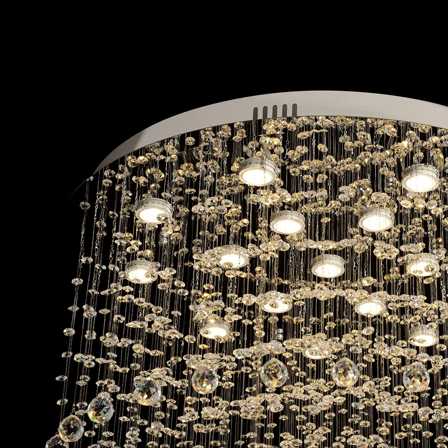 Round Raindrop Crystal Chandelier - Ceiling Light - Image 9