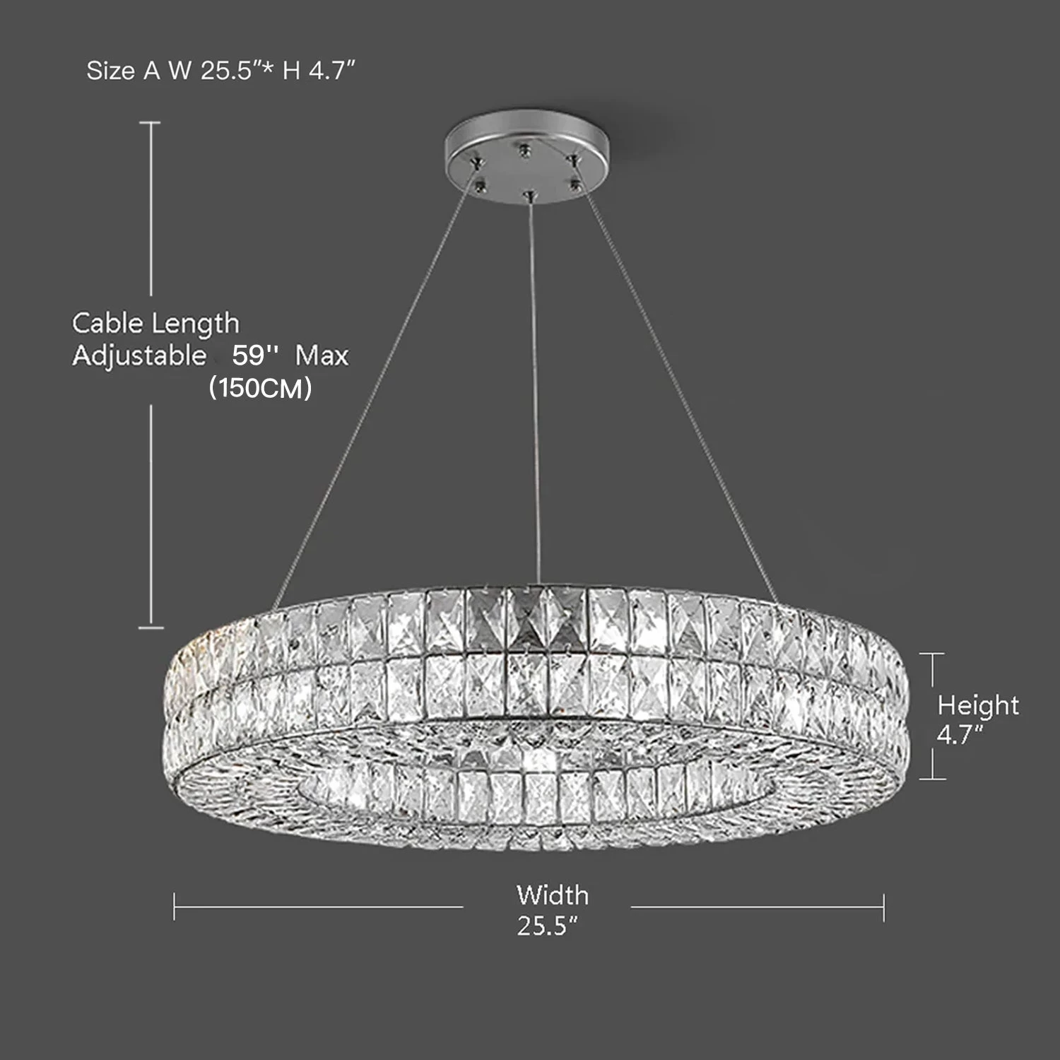 Luxury Style One Ring Crystal Chandelier - Living Room - Image 7