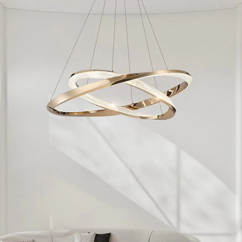 Gold Multi-layer Ring Chandelier - Image 2