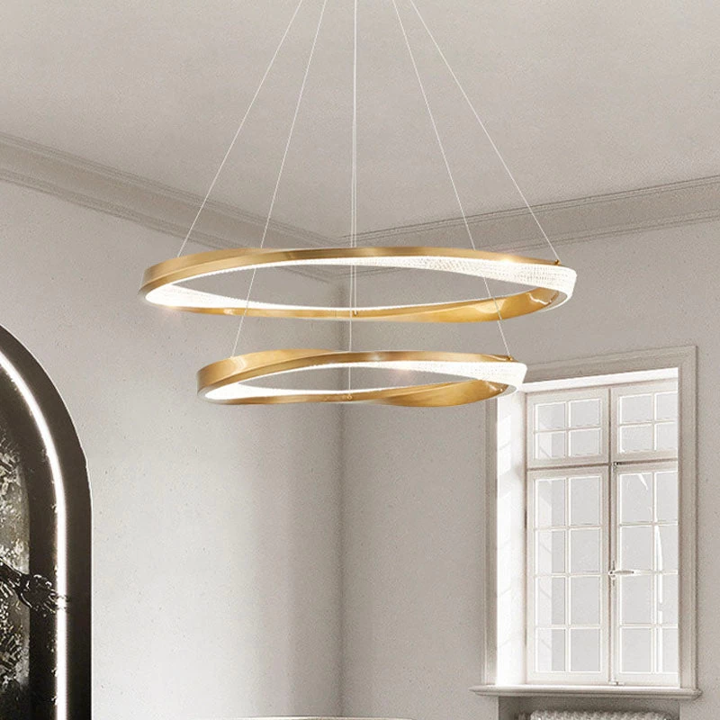 Gold Multi-layer Ring Chandelier - Image 3