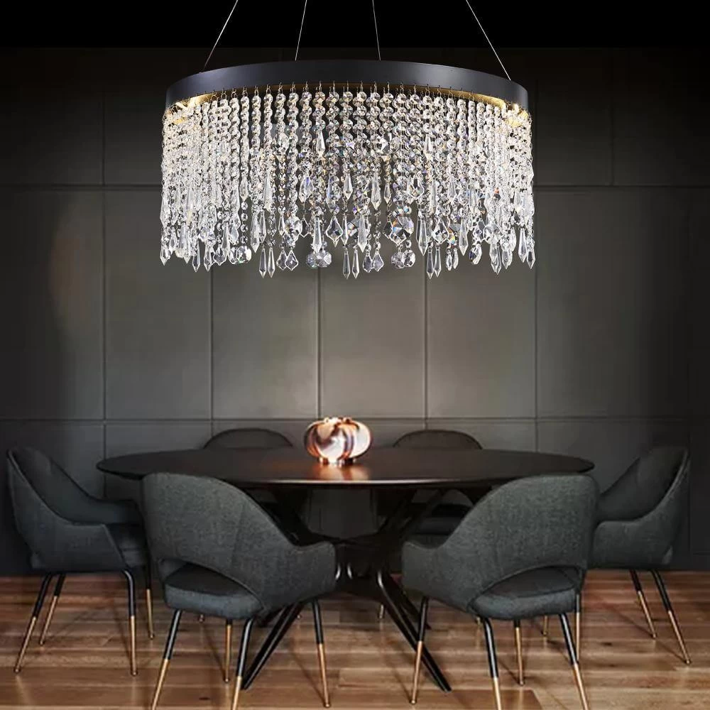 Circular Crystal Raindrop Chandelier - Image 3