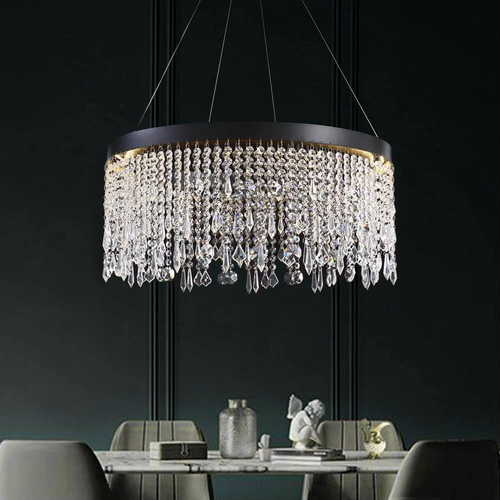 Circular Crystal Raindrop Chandelier - Image 4