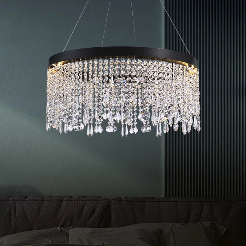 Circular Crystal Raindrop Chandelier - Image 6