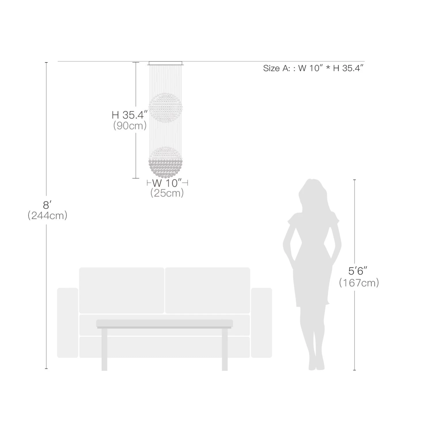 Double Sphere Raindrop Crystal Chandelier - Image 5