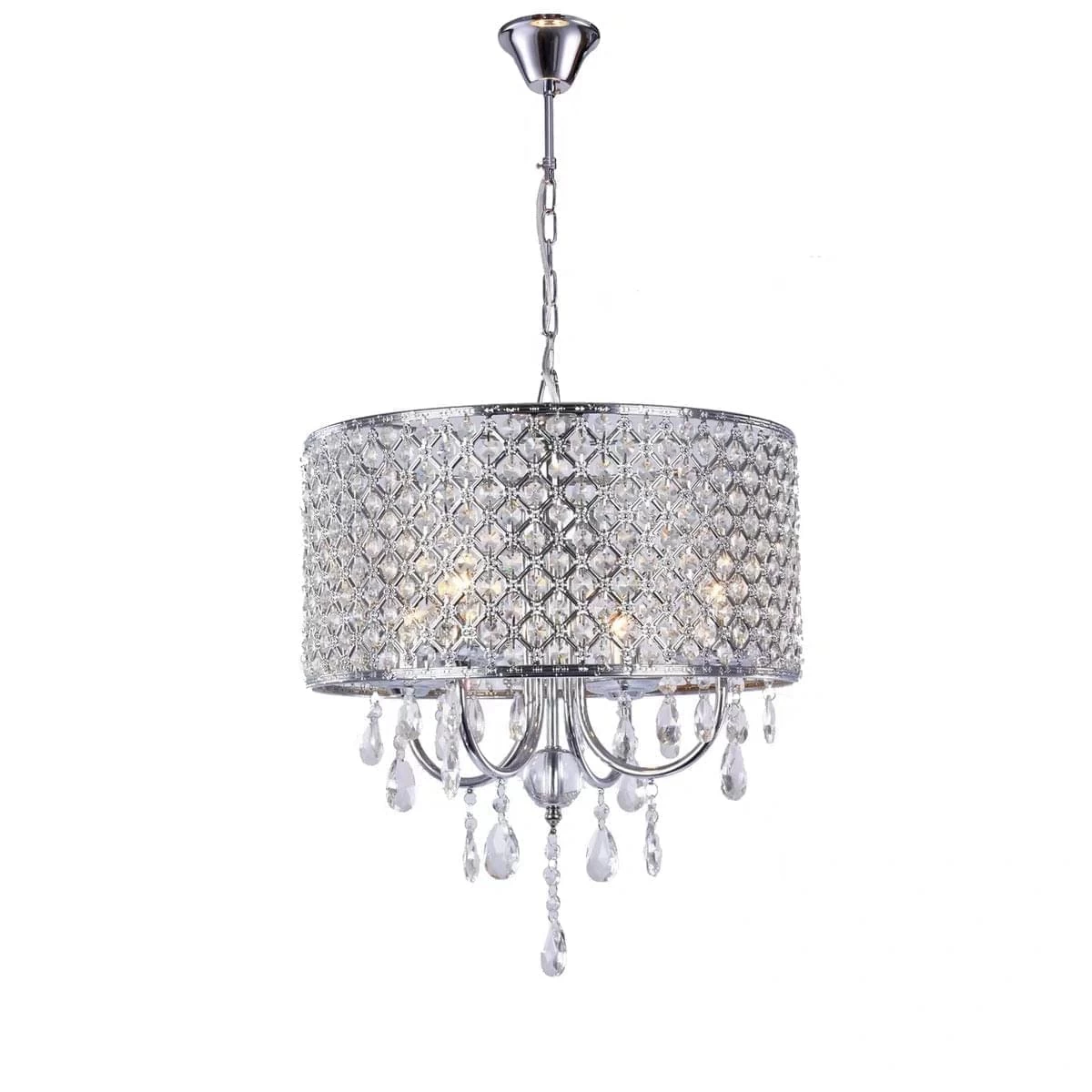 4-Light Candle Style Drum Crystal Chandelier - Image 5