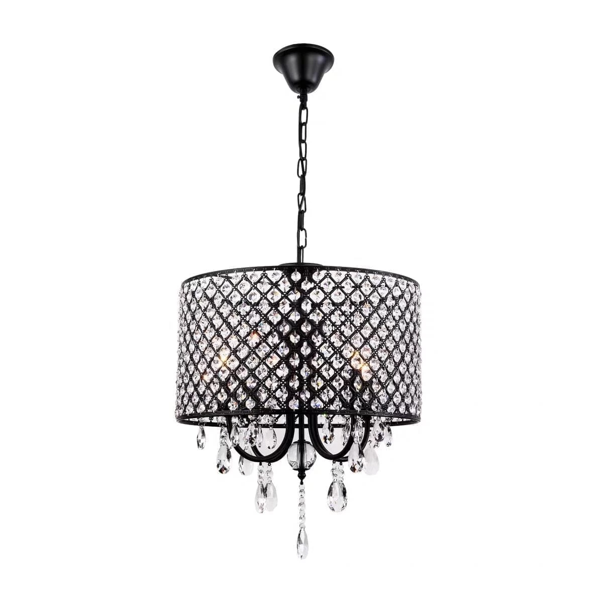 4-Light Candle Style Drum Crystal Chandelier - Image 3