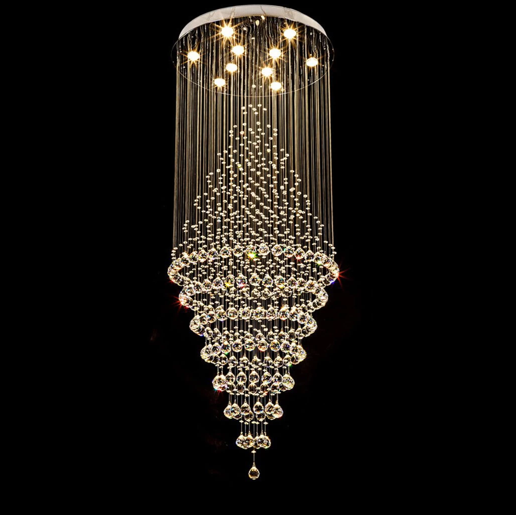 Luxury Modern Round Crystal Chandelier - Staircase Lighting Fixture - Image 3