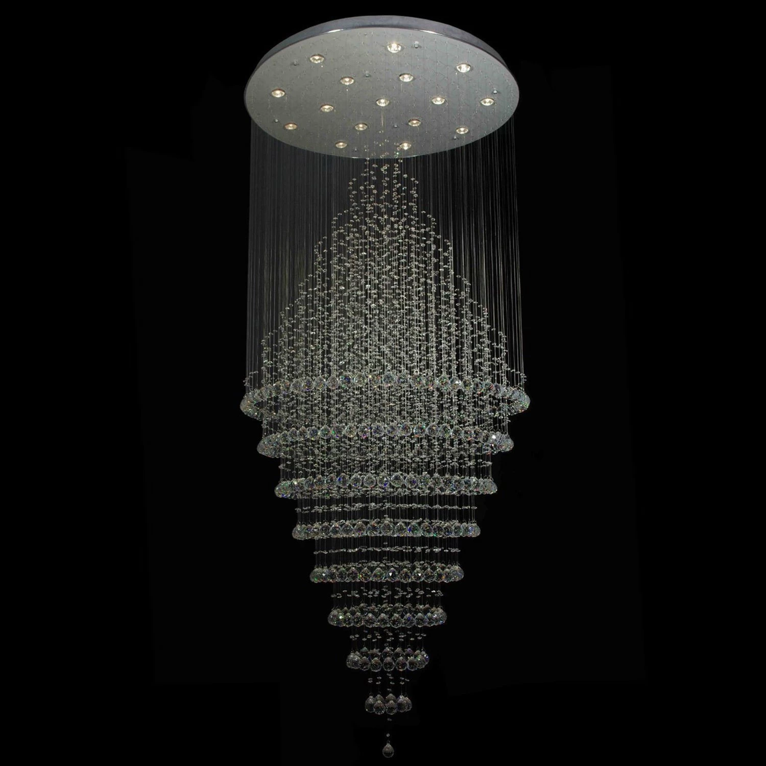 Luxury Modern Round Crystal Chandelier - Staircase Lighting Fixture - Image 5