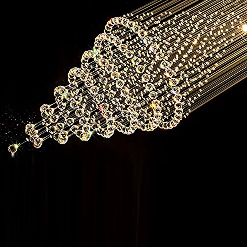 Luxury Modern Round Crystal Chandelier - Staircase Lighting Fixture - Image 6